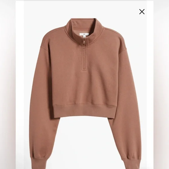 BP brown topaz cropped quarter zip (A2-24) - Picture 6 of 7